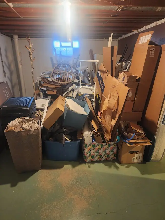 Roll-off dumpster container at job site for 8 Yard Dumpster Rental in Statesville